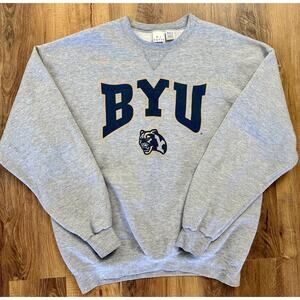 Vintage MJ Soffe BYU Cougars Gray‎ Pullover Sweatshirt X-Large 90s EUC